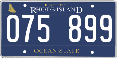 RI license plate 075899