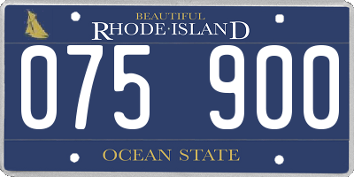 RI license plate 075900