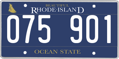 RI license plate 075901