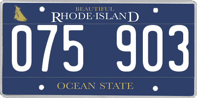 RI license plate 075903
