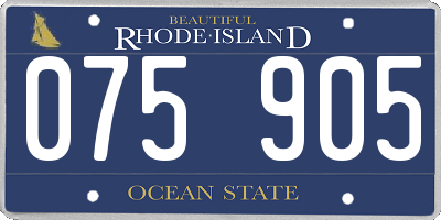 RI license plate 075905
