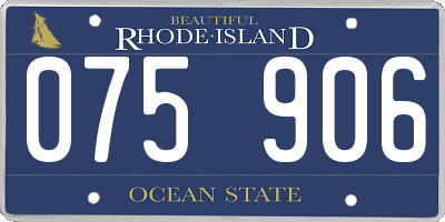 RI license plate 075906