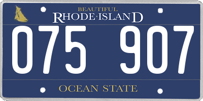 RI license plate 075907