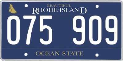 RI license plate 075909