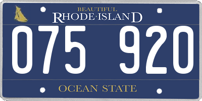 RI license plate 075920