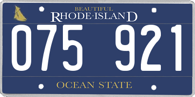 RI license plate 075921
