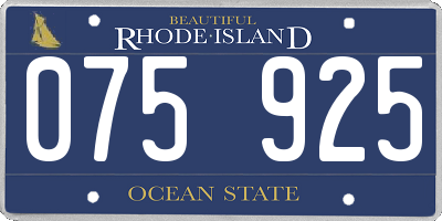 RI license plate 075925