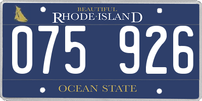 RI license plate 075926