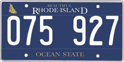 RI license plate 075927