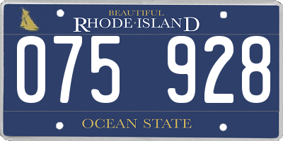 RI license plate 075928
