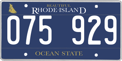 RI license plate 075929