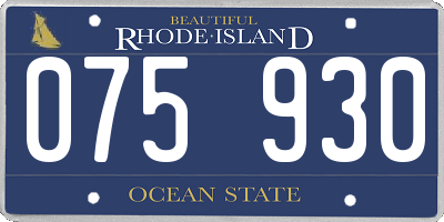RI license plate 075930