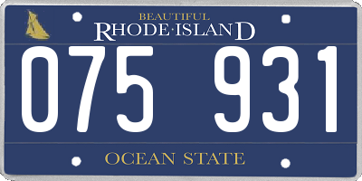 RI license plate 075931