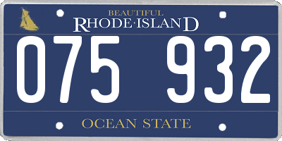 RI license plate 075932
