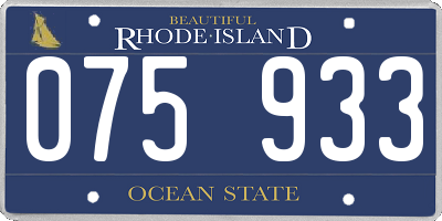 RI license plate 075933