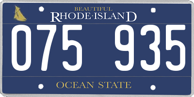 RI license plate 075935
