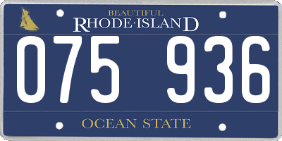 RI license plate 075936