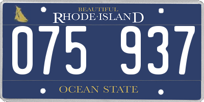 RI license plate 075937