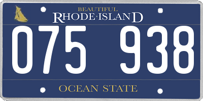 RI license plate 075938