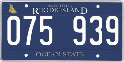 RI license plate 075939