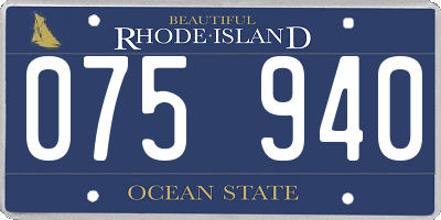 RI license plate 075940
