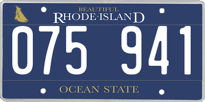 RI license plate 075941