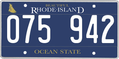 RI license plate 075942