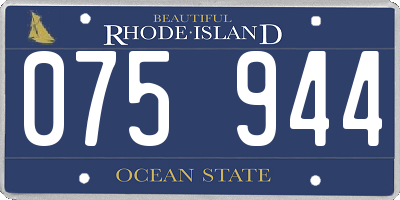 RI license plate 075944