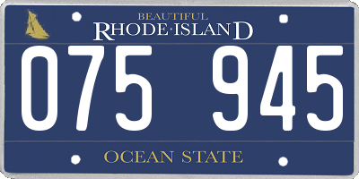 RI license plate 075945