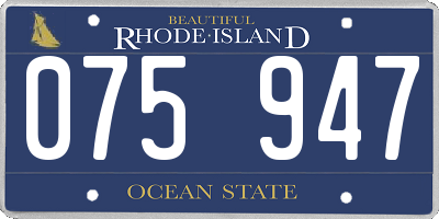 RI license plate 075947