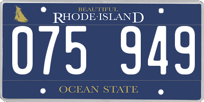 RI license plate 075949