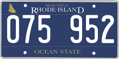 RI license plate 075952