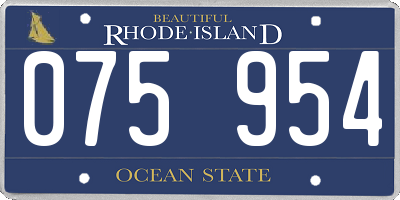RI license plate 075954
