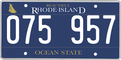 RI license plate 075957