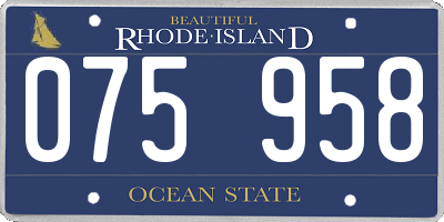 RI license plate 075958
