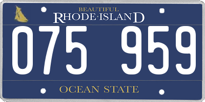RI license plate 075959