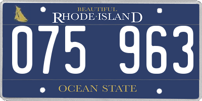RI license plate 075963
