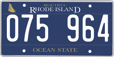 RI license plate 075964