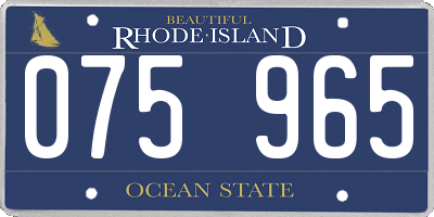 RI license plate 075965
