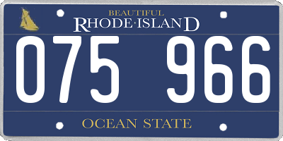RI license plate 075966