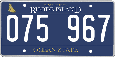 RI license plate 075967