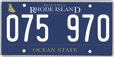 RI license plate 075970
