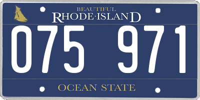RI license plate 075971