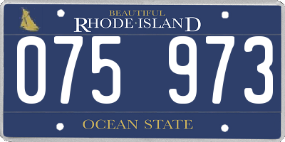 RI license plate 075973