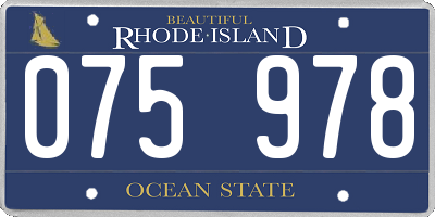 RI license plate 075978