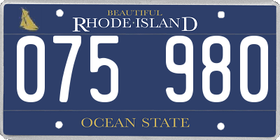 RI license plate 075980