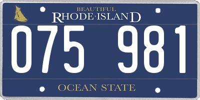 RI license plate 075981