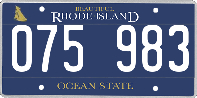 RI license plate 075983