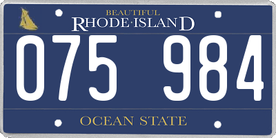 RI license plate 075984
