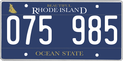 RI license plate 075985